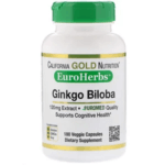 California Gold Nutrition, イチョウエキス、EuroHerbs、欧州品質、120 mg、植物性カプセル180粒
